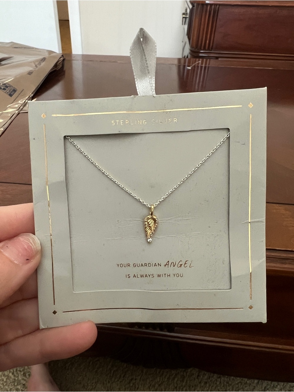 a new day Gold & Silver Angel Wing Pendant Necklace